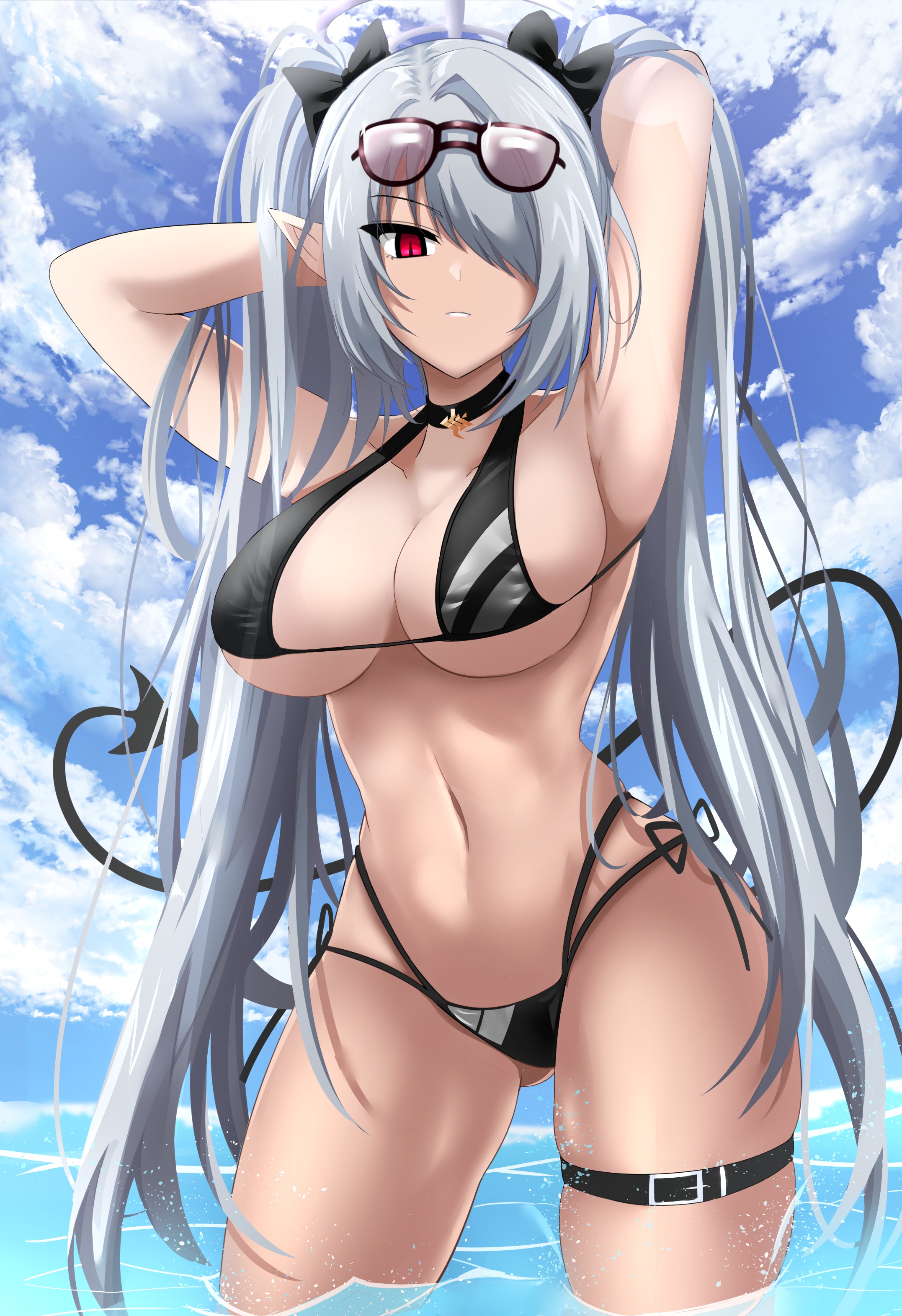 Aikir Jml5160 Blue Archive Shiromi Iori Bikini Garter Halo Megane